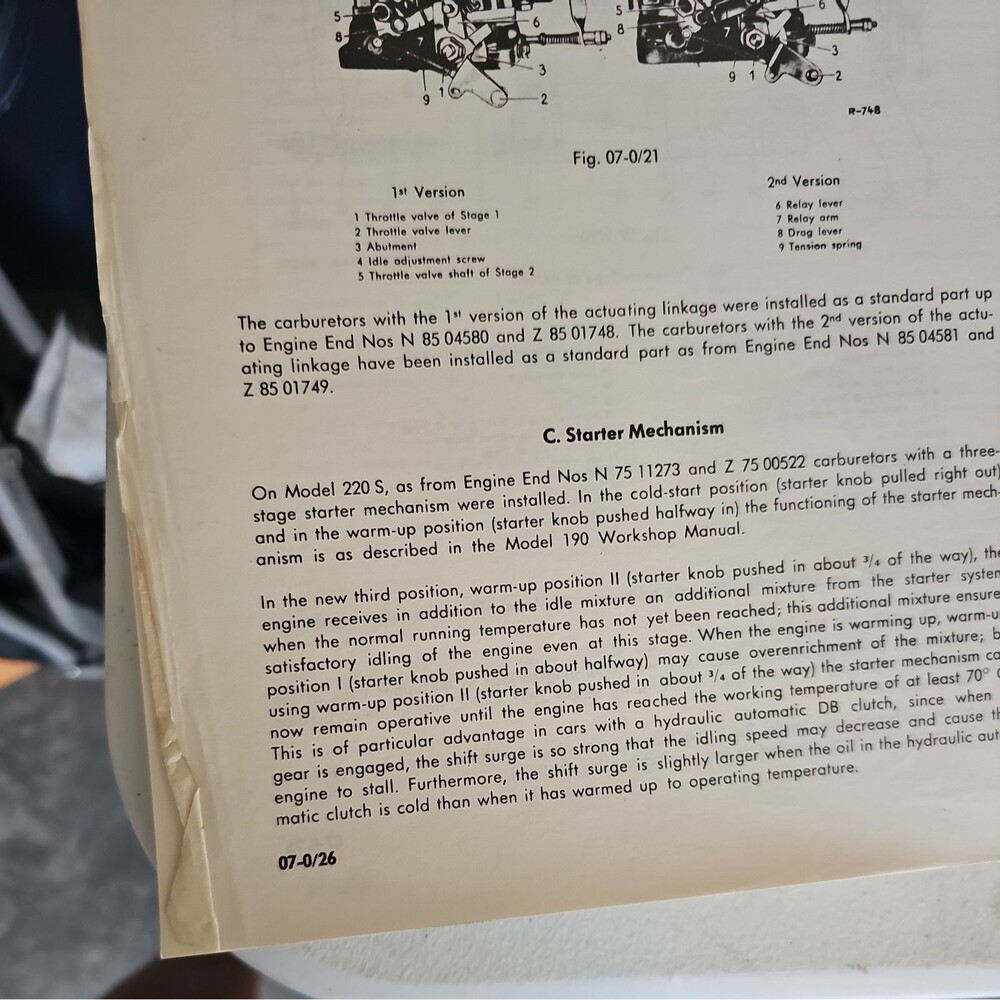 1955 Mercedes Benz 180 180a 180b 180c 180D 180Db 180Dc Service Repair Manual - Picture 9 of 9